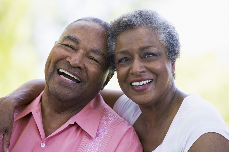 senior couple smiling