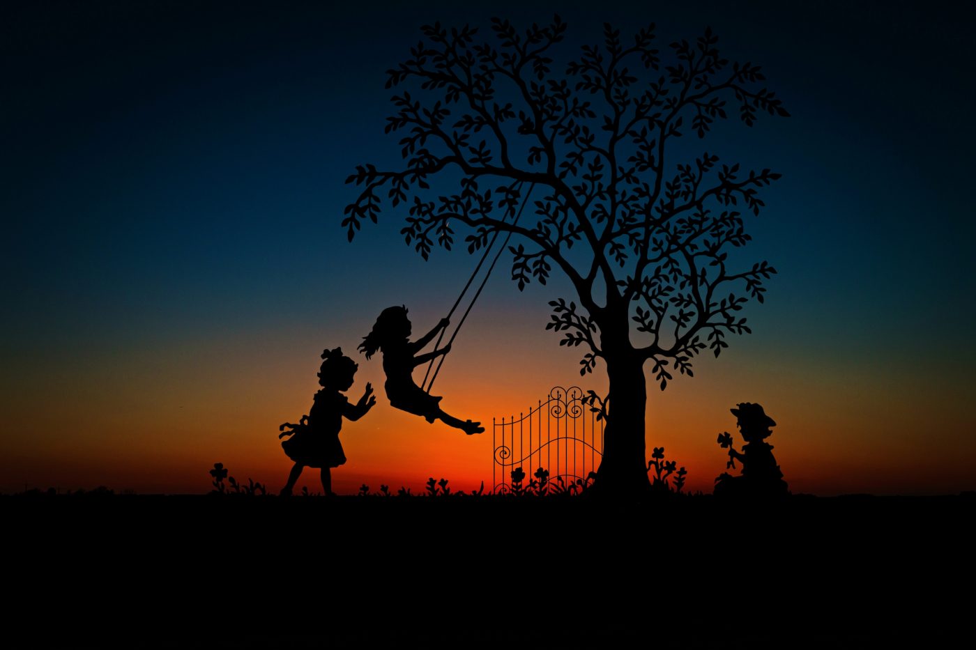 Children Playing on Swings